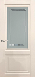 Полотно дверное Леском Венеция-4 магнолия ДО 700мм матовое с витражом