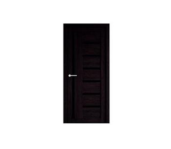 Полотно дверное Фрегат эко-шпон Мадрид темный кипарис 700мм стекло черное