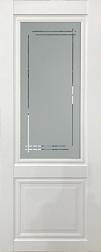 Полотно дверное Леском Венеция-4 белый софт ДО 800мм матовое с витражом