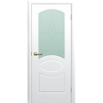 Полотно дверное Fly Doors Соната ПВХ белый ПО 600мм; Сибирь Профиль