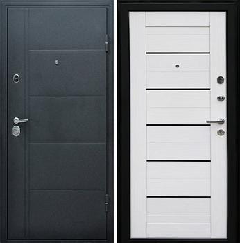 Дверь металлическая Эверест Царга 860х2050мм L 1,2мм серый графит/беленый дуб; Форпост