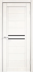 Полотно дверное NEXT2 экошпон эмалит белый 800мм стекло Лакобель черное