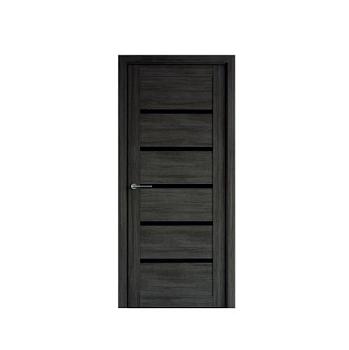 Полотно дверное Фрегат эко-шпон Вена серый кедр ДО 700мм стекло черное