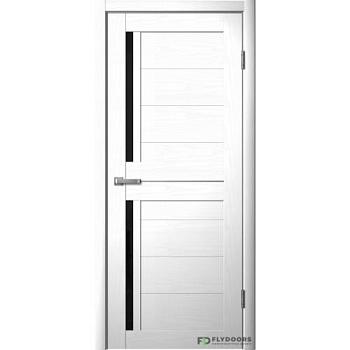 Полотно дверное Fly Doors La Stella эко-шпон 202 макиато черное стекло 800мм; Сибирь Профиль