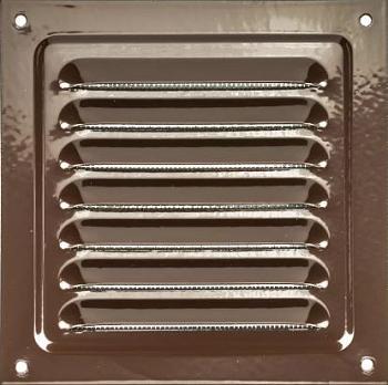Решетка вентиляционная 200х200 мм металл коричневый с сеткой, МВМ 200 с
