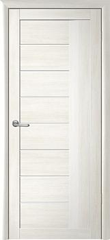 Полотно дверное Фрегат эко-шпон Марсель кипарис белый ДО 600мм стекло белое