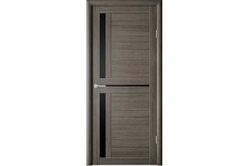 Полотно дверное Фрегат эко-шпон Кельн серый кедр 800мм стекло черное
