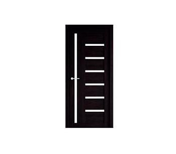 Полотно дверное Фрегат эко-шпон Мадрид темный кипарис 800мм стекло белое