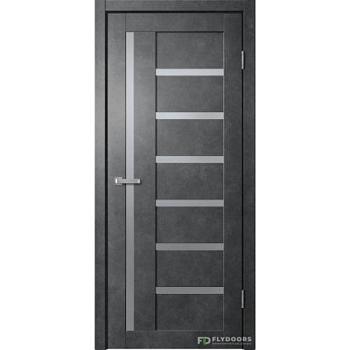 Полотно дверное Fly Doors BARN В4 ПВХ бетон темный ПО 900мм матовое стекло; Сибирь Профиль