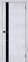 Полотно дверное Леском Тоскана-1 Бетон снежный 600мм стекло черное