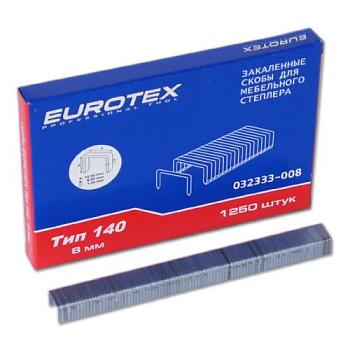 Скобы для мебельного степлера 8 мм ТИП 140 1250 шт; EUROTEX, 032333-008