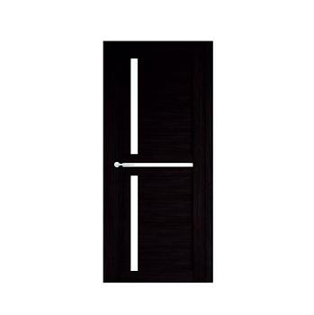 Полотно дверное Фрегат эко-шпон Кельн темный кипарис 700мм стекло белое