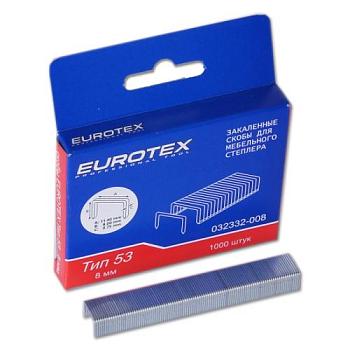 Скобы для мебельного степлера 8 мм ТИП 53 1000 шт; EUROTEX, 032332-008