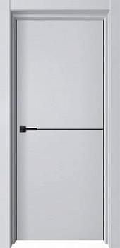 Полотно дверное ПВХ POLLY-1 софт тач серый 600мм AL кромка черная