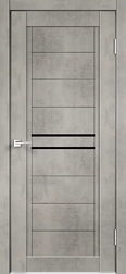 Полотно дверное NEXT2 экошпон муар светло-серый 900мм стекло Лакобель черное