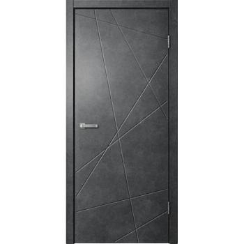 Полотно дверное Fly Doors LINE 01 ПВХ бетон темный 600мм; Сибирь Профиль