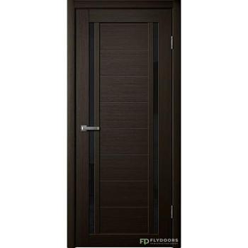 Полотно дверное Fly Doors La Stella эко-шпон 203 дуб мокко черное стекло 600мм; Сибирь Профиль