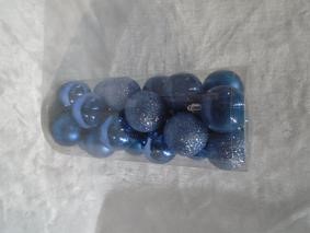Набор шаров новогодних пластик 24шт/5см синий; SY20CB-33