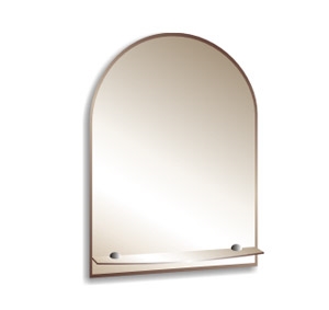 Зеркало для ванной комнаты арочное настенное 490х670 мм с полкой Аркада-плюс