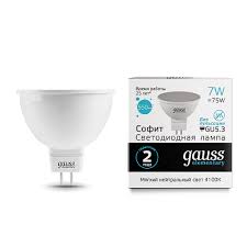Лампа LED Elementary 7Вт 4100К 550Лм GU5.3 MR16; Gauss, 13527