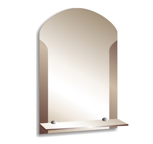 Зеркало для ванной комнаты прямоугольное настенное 390х580 мм с полкой Муза
