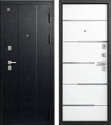 Дверь металлическая С-108 960х2050мм R 1,4мм серый муар/софт белый