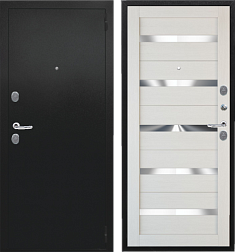 Дверь металлическая Сталкер Т-5 860х2050мм R 1,2 мм черный муар с блесками/лиственница
