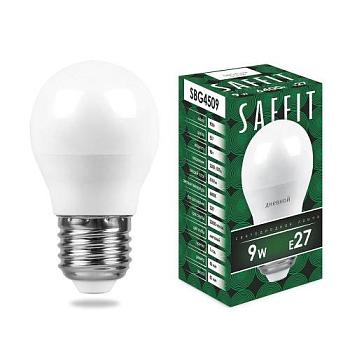 Лампа светодиодная SBG4509 9Вт 6400K 230В E27 G45; SAFFIT, 55126