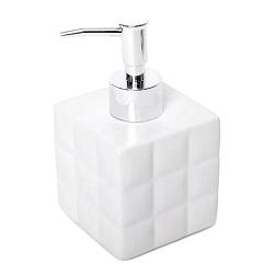 Дозатор для жидкого мыла настольный керамика хром белый Quadratto; 870-11
