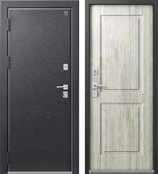 Дверь металлическая с терморазрывом Т-4 860х2050мм L 1,4мм черный муар/дуб полярный