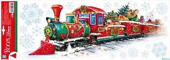 Наклейка новогодняя 21х53см рождественский поезд; Roomdecor, WDX0414 BK-B