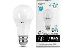 Лампа LED Elementary 20Вт 4100К 1600Лм E27 A60 груша; Gauss, 23229