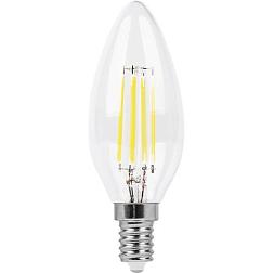 Лампа светодиодная LB-73 9Вт 230V E14 2700K филамент С35 прозрачная; Feron, 25956
