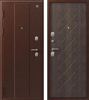 Дверь металлическая V02 960х2050мм L 1,0мм серый медный антик/венге