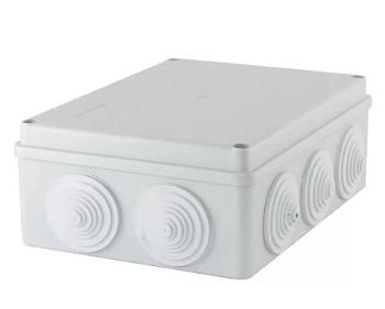Распаячная коробка 190х140х70 мм ОП крышка IP 44 10 гермовводов инд штрихкод; TDM, SQ1401-1243