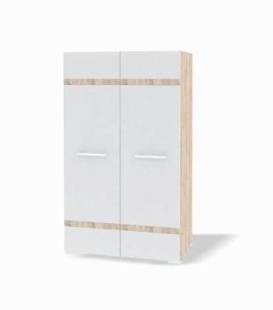 Шкаф 2-х дверный Версаль 800х1400х468 мм белый глянец, дуб сонома