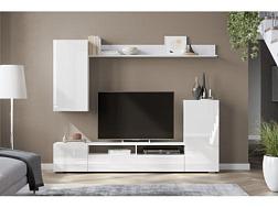 Мебель для гостинной МГС 4 2130х1700х346 мм Белый/Белый глянец; ФР-10036732