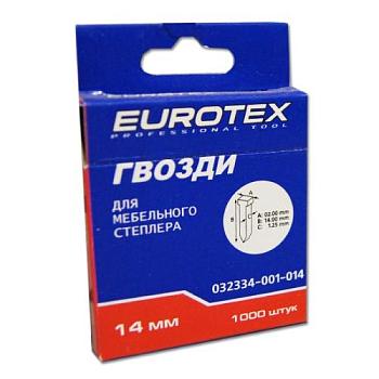 Гвозди для мебельного степлера 14 мм 1000 шт; EUROTEX, 032334-001-014, Не годен