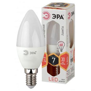 Лампа светодиодная LED smd B35 7Вт 827 E14; ЭРА, Б0020538