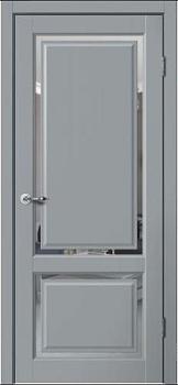 Полотно дверное Fly Doors Estetic E02 эмалит серый ПО 600мм зеркало; Сибирь Профиль