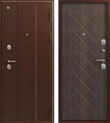 Дверь металлическая V02 860х2050мм R 1,0мм серый медный антик/венге