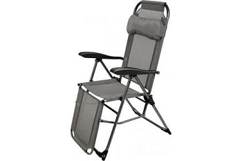 Кресло-шезлонг складное с подножкой 820x590x1160мм нагрузка до 100кг графит; Nika, К3/ГР
