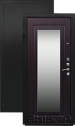 Дверь металлическая Выбор Зеркало 960х2050мм L 1,2 мм черный бархат/венге
