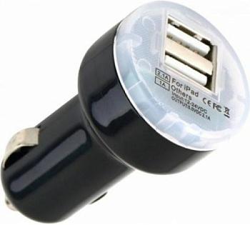 Зарядное устройство в прикуриватель 2 x USB 1000+2100mA черное; REXANT