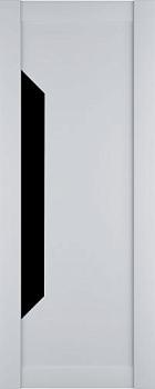 Полотно дверное Престиж-1 эко-шпон белый софт 900мм  стекло чёрное