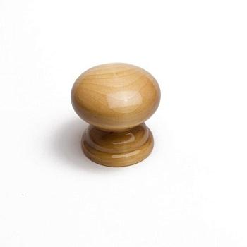 Ручка дверная кнопка ЙО-карельская береза деревянная