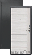 Дверь металлическая Выбор Мега 860х2050мм L 1,2 мм черный бархат/лиственница
