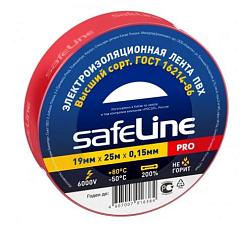 Изолента ПВХ 19 мм 20 м красный; Safeline