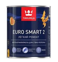 Краска В/Д для стен и потолков Euro Smart 2 глубокоматовая VVА 2,7 л; TIKKURILA