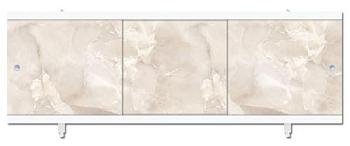 Экран для ванны Монолит-М 148 см трехдверый пластик.профиль Мрамор бежевый; Metakam